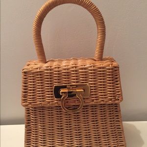 ferragamo wicker handbag
